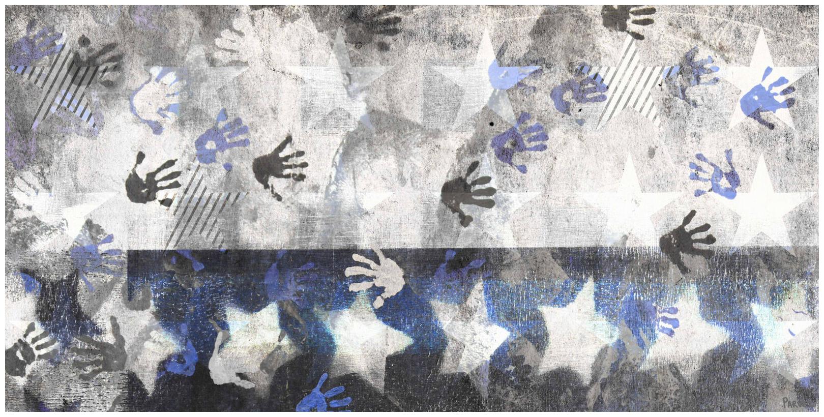 

Parvez Taj Hands Across America Print on Canvas Art Print on - 22 1 2 x 45