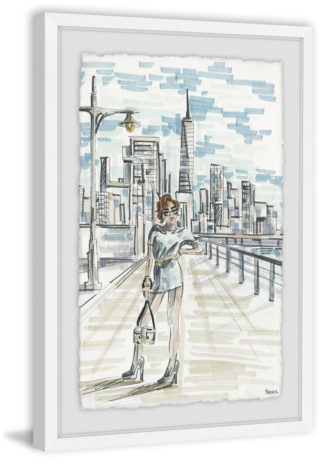 

Parvez Taj PT-JULOSU-31-WFPFL-24 24 x 16 - City s It Girl - Blue