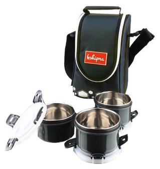 

Passion Bazaar Grey 3 Containers Lunch box ( Set of 1 450 ml )