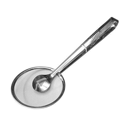 

Passion Bazaar Multi-Functional 2 in 1 Fry Tool Filter Spoon Snack Strainer with Clip Oil Frying BBQ Filter Stainless Steel Mesh Colander Serving Tong Pakkad Strainer Kitchen