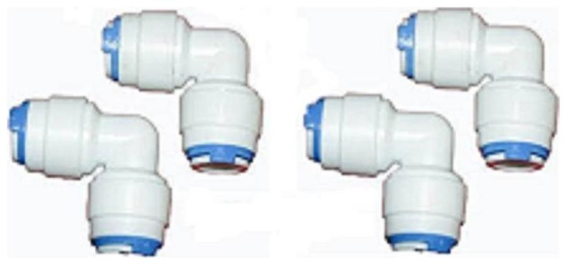 

PBROS 4 pcs RO Elbow Connector Both Side Push Suited for All Type of RO Models Pipe Size-1 4 x 1 4