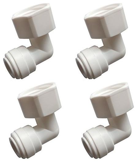 

PBROS 4 pcs RO Female Direct Valve Elbow Connector 1 2 Female Thread X 3 8 inch RO Tube
