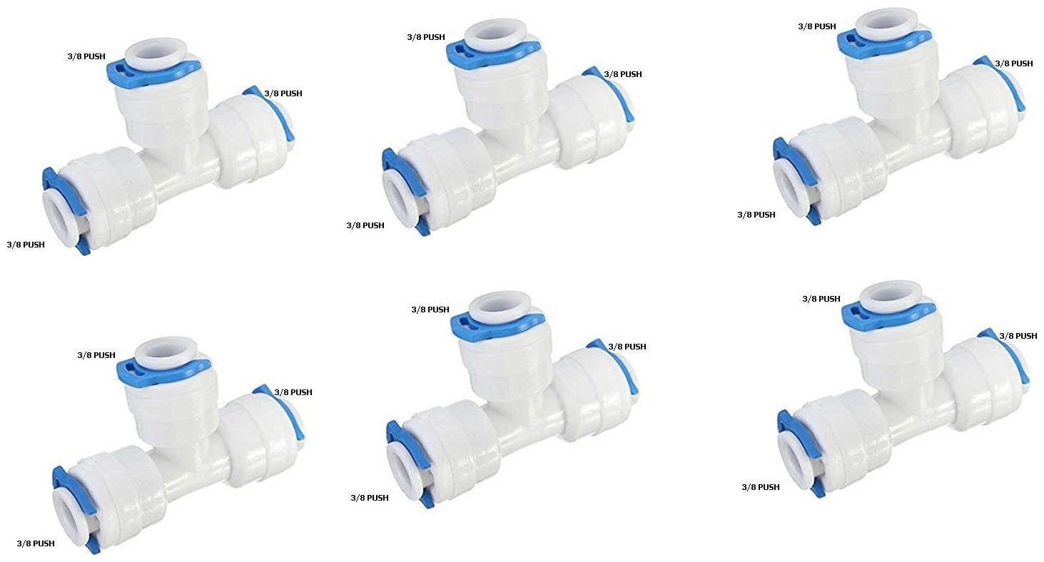 

PBROS 6 pcs RO Three side Tee Push 3 8 Pipe fitting connector for water purifier