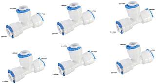 PBROS 6 pcs RO Three side Tee Push 3/8" Pipe fitting connector for water purifier