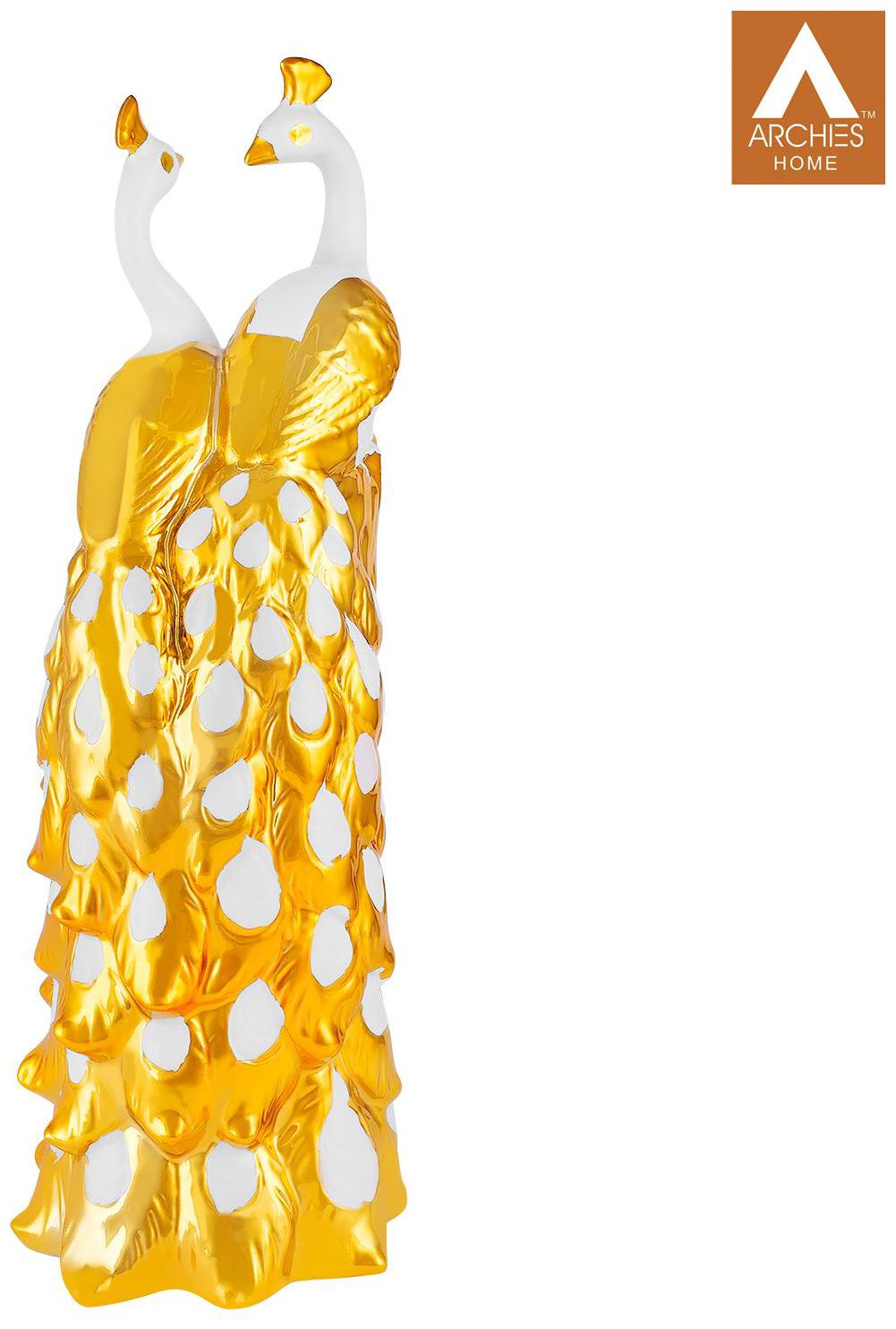 

Peacock Couple Vase For Home Decoration Art Decor Showpiece Gift Article Ceramic Item With Metallic Paint Gold Leaf Foiling