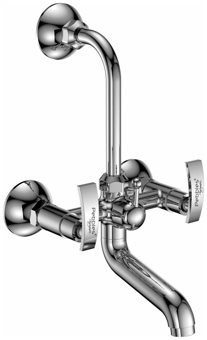 

Pebbles Insignia Wall Mount Brass Wall Mixers ( Handle Controlled )