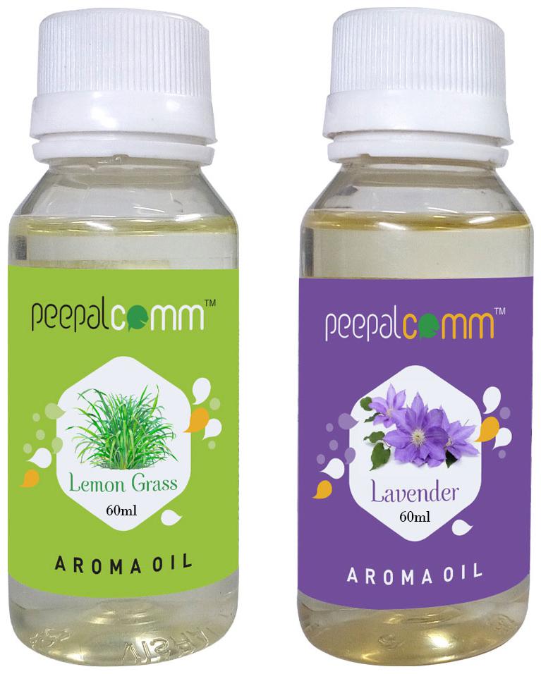 

PeepalComm 60ml Aroma oil and air freshener for room office and spa Levender and Lemongrass Flavour