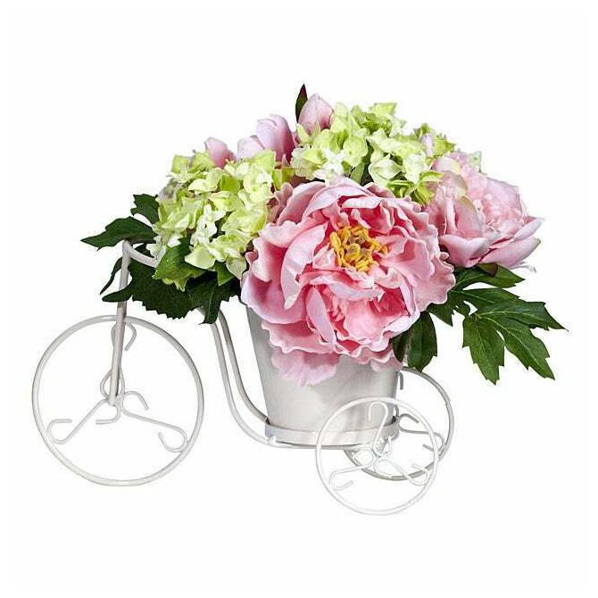 

Peony and Hydrangea Tricycle Silk Flower Arrangement Pink