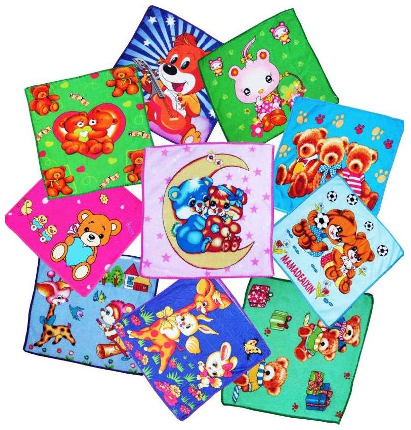 

Peponi 12 pcs Very Soft Polly cotton Cartoon Face Towel 25X25 Cm Multi