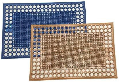 Peponi 2 Piece PVC Door Mat Set - 28" x 16", Multicolour