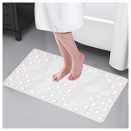 

Peponi PVC Bathroom mat 38x70cm (15 x27 ) Long Mat Rubber Shower Room Non Slip Plastic mat Washable Anti Bacterial - 1 Piece Mat