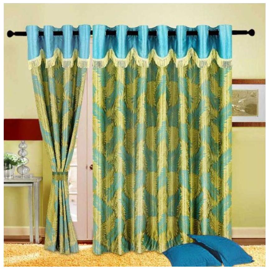 

Peponi Set of 2 Door (9 4 ft) Eyelet Curtains Printed Multi Color