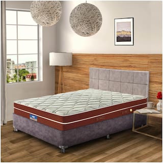 Peps Restonic Geneva Euro Top 08 inch Single Size Inner Spring Mattress (Light Blue, 78X30X08 )
