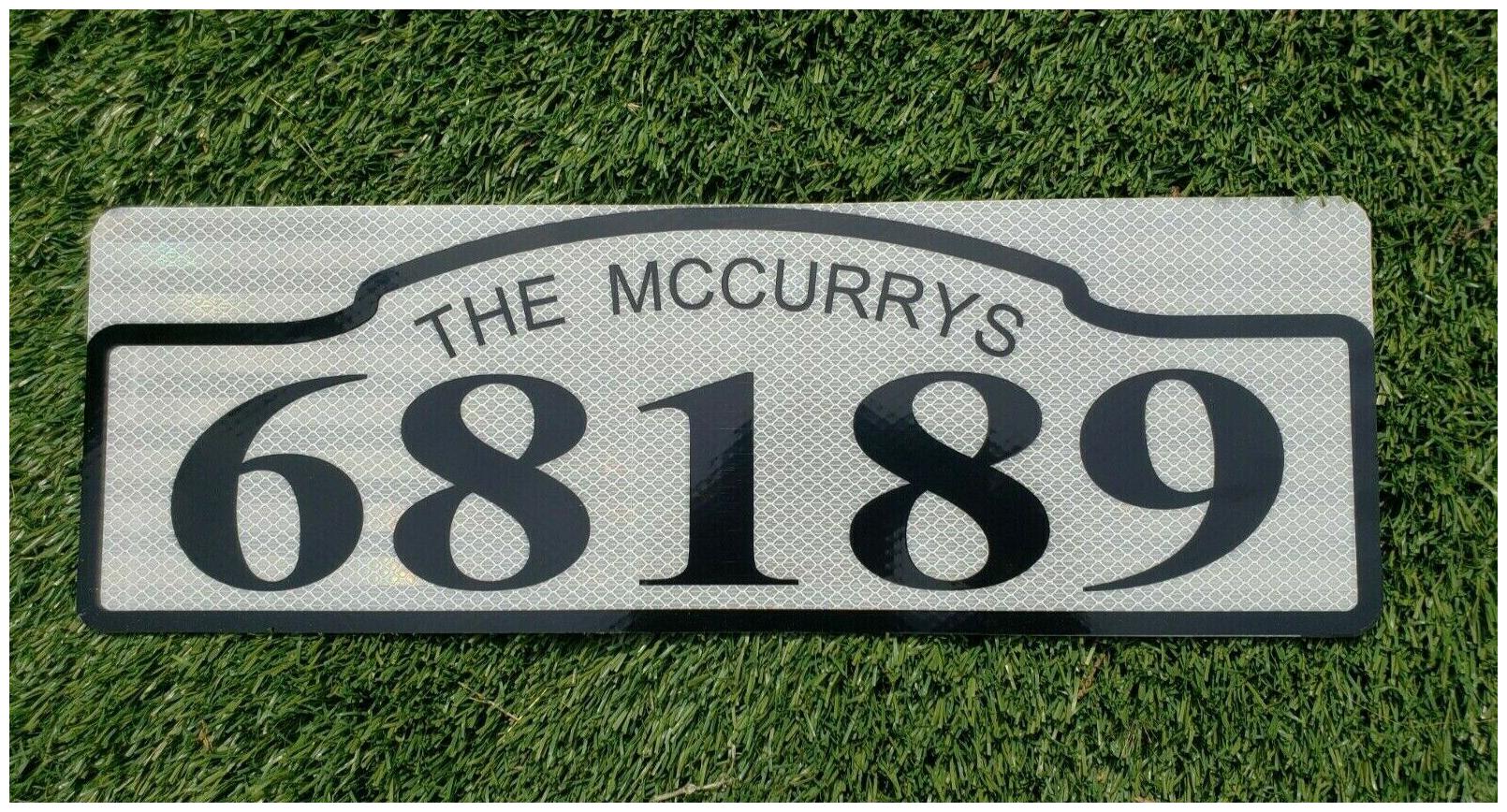 

Personalized Reflective Address Sign White - Single Sided Mailbox 911 sign