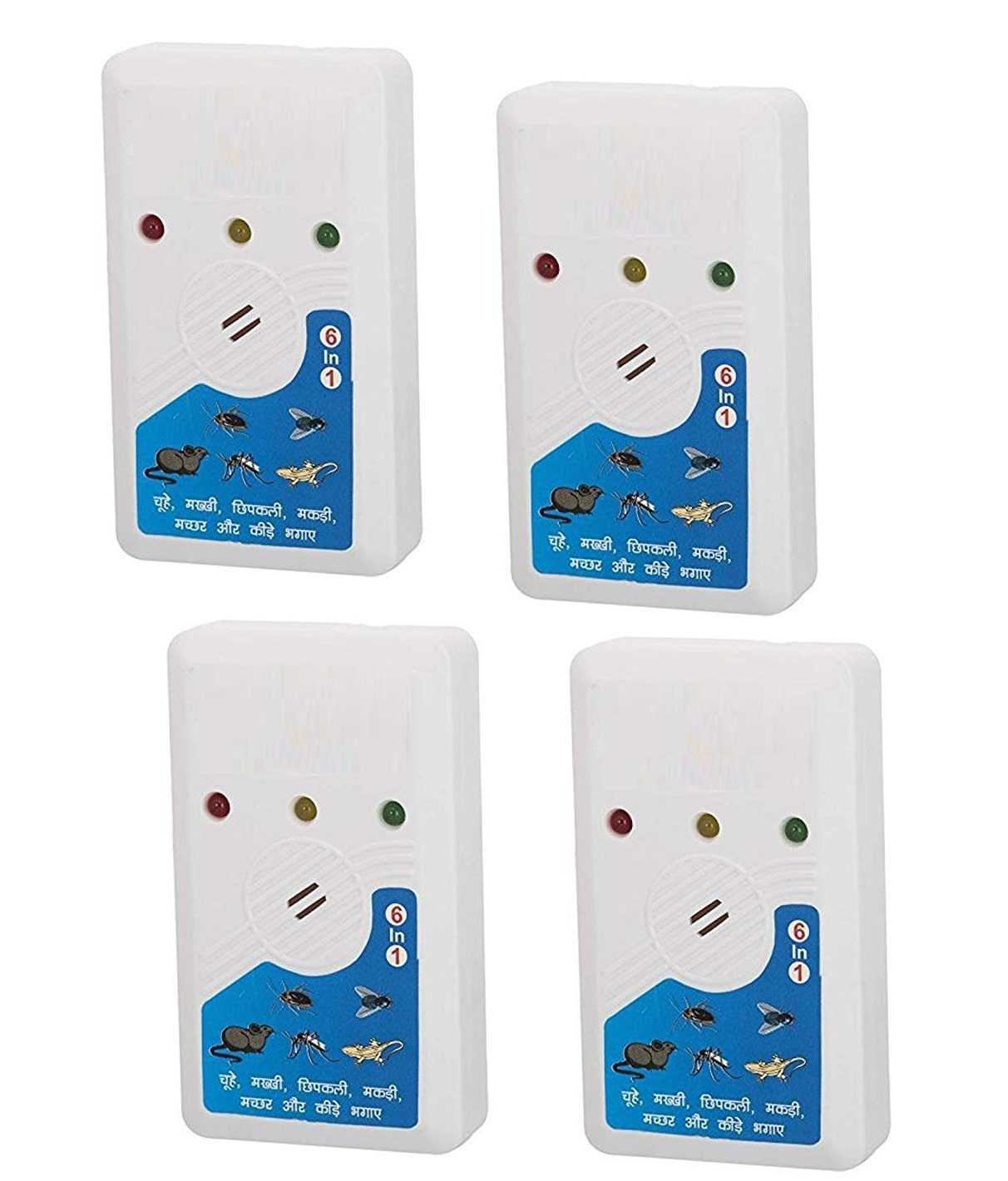 

Pest Repeller Best Pest Control Products for Cockroach Rodents Flies Roaches Ants Spiders Fleas (Pack of 4) Assorted Color