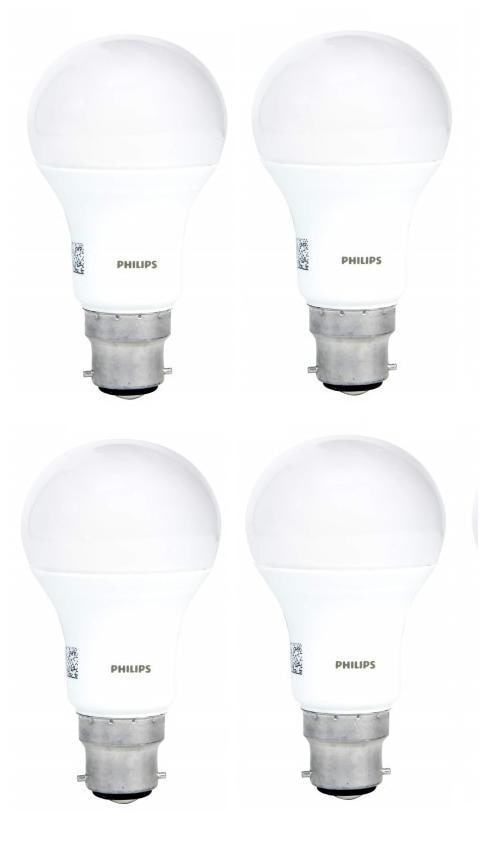 Philips 12 W Standard B22 LED Bulb White;Pack of 4 by Kitchen Homez