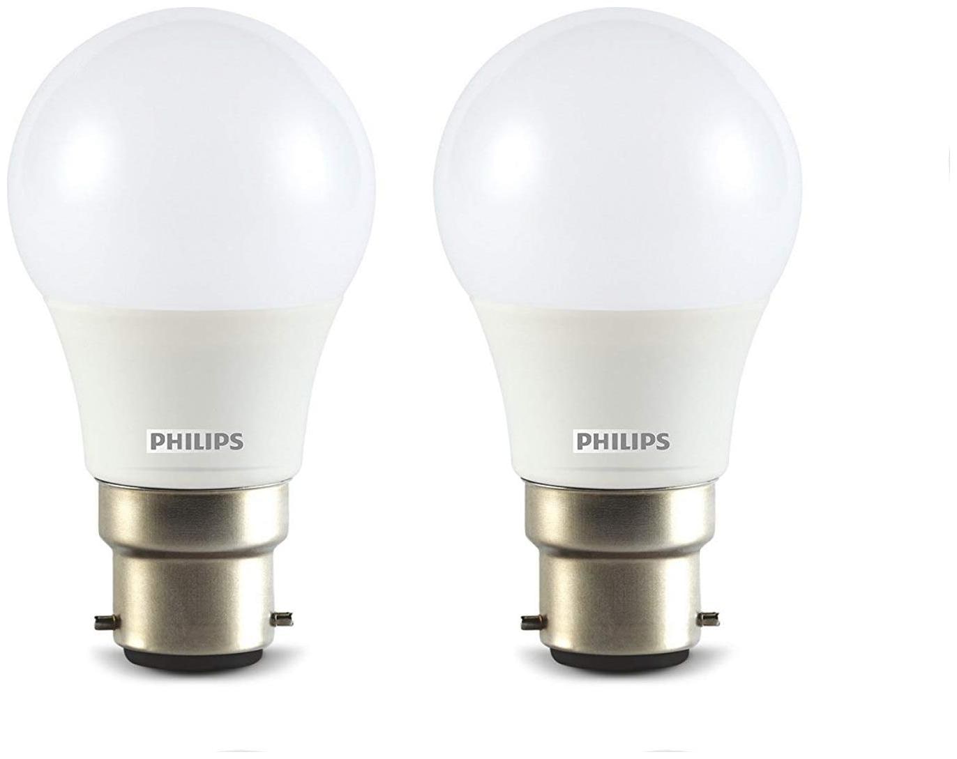 

Philips 4 W Standard B22 LED Bulb (White Pack of 2)