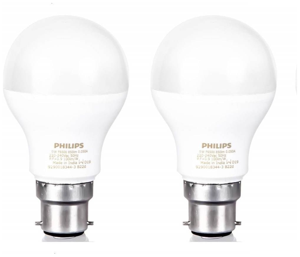 

Philips 9 W Standard B22 LED Bulb (White Pack of 2)
