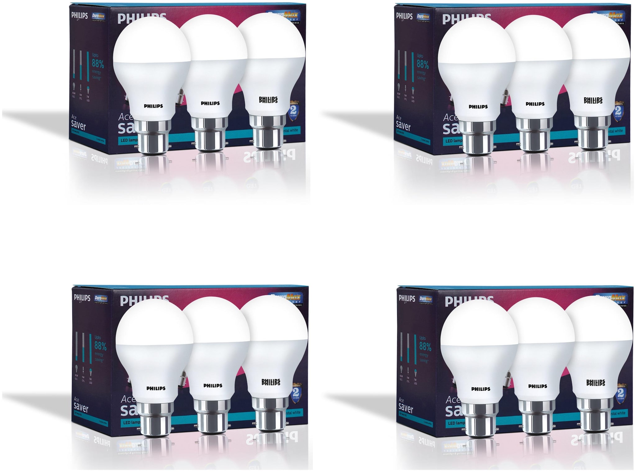 

Philips Base B22 7-Watt LED Bulb (Pack of 12 Cool Day Light)