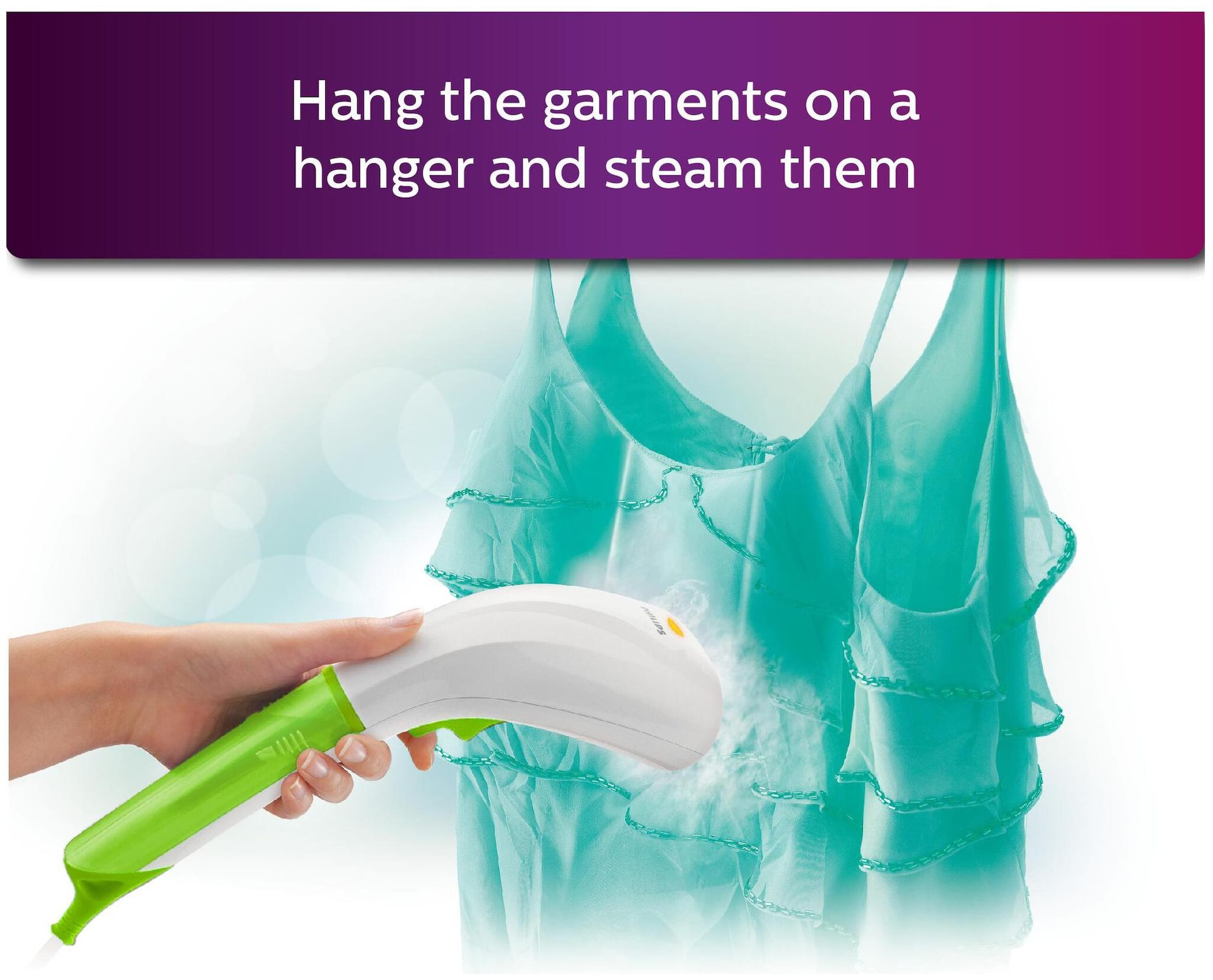 

Philips GC310 07 840 W Garment Steamer (White Green)
