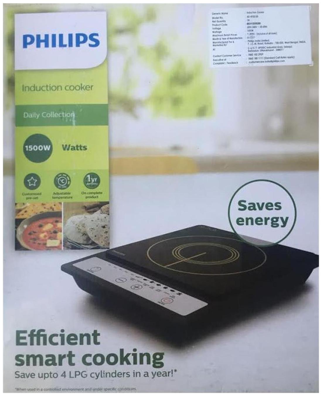 

Philips HD-4920 1500W 1500 W Induction Cooktop ( Black Push Button Control)