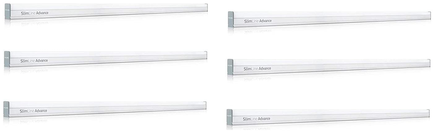 

Philips Slimline Advance 25 Watt Metal LED Batten Cool Day Light Straight Linear LED Tube Light (White Pack of 6)