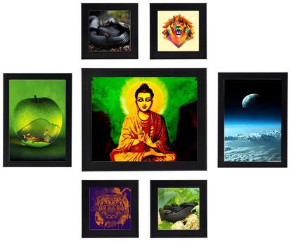 Swadesi Stuff Mdf with melamine Black Collage picture frame ( Set of 4 )