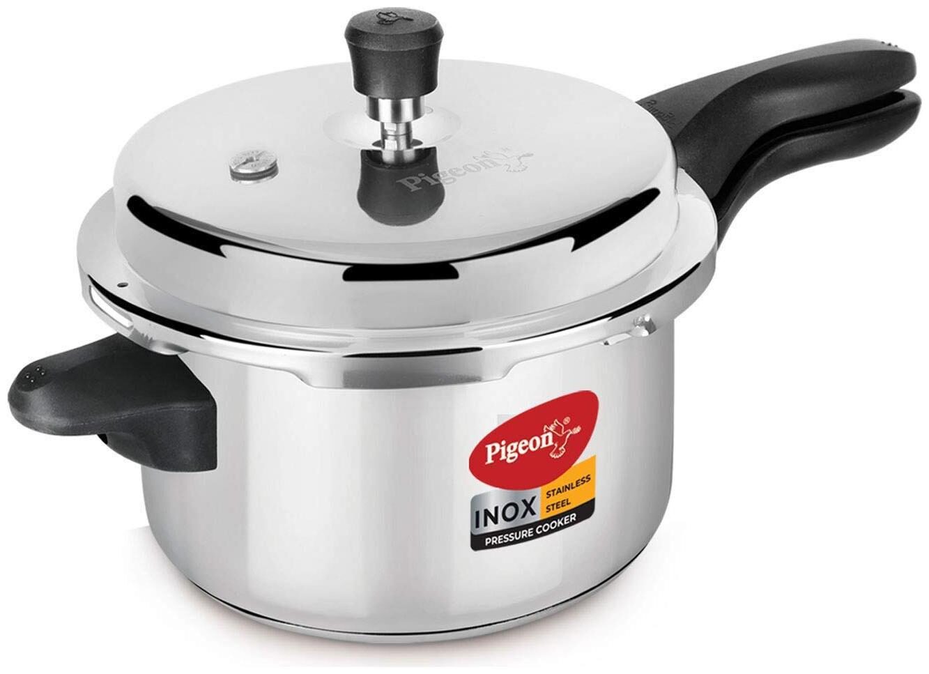 

Pigeon by stovekraft Stainless Steel 5 L Induction Bottom Outer Lid Pressure Cooker - Set of 1 ISI Certified
