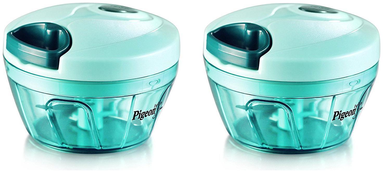 

Pigeon Handy chopper triple blade green colour with pull cord technology Vegetable Chopper (2 Handy Chopper)