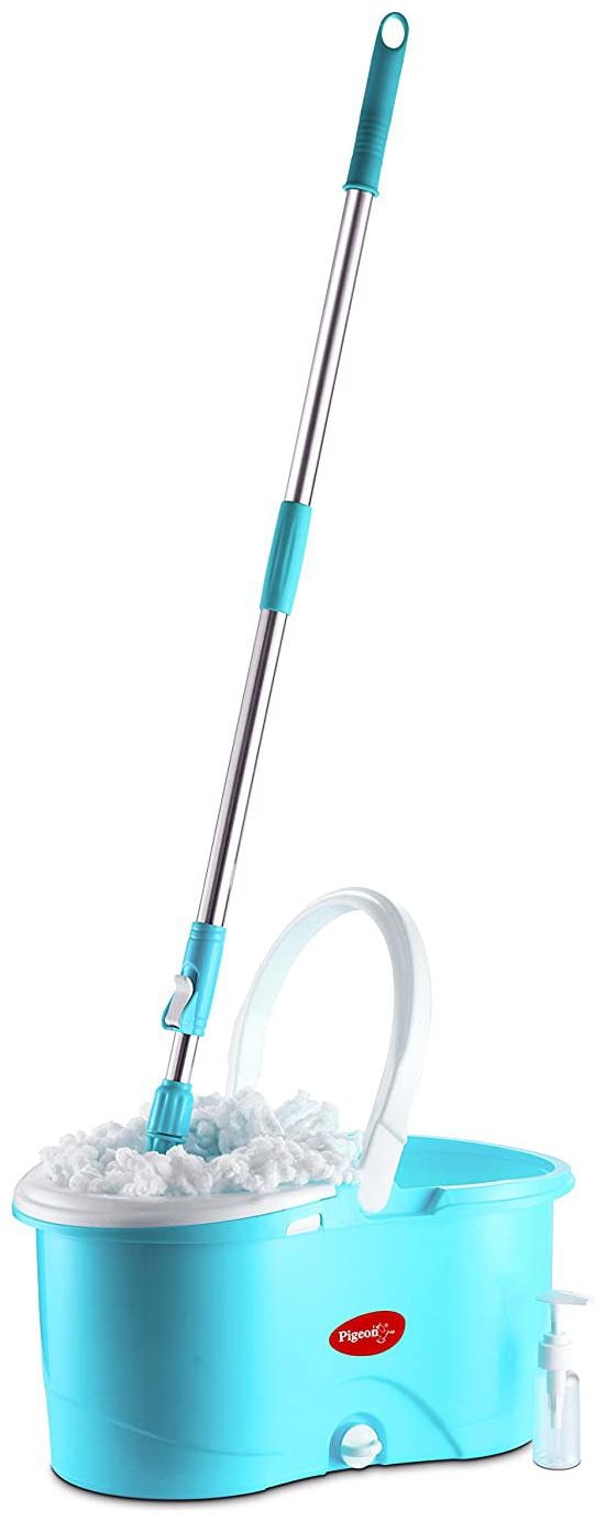 

Pigeon Joy Plastic Spin Mop Bucket 360 Degree Cleaning with 2 Refills (Blue)
