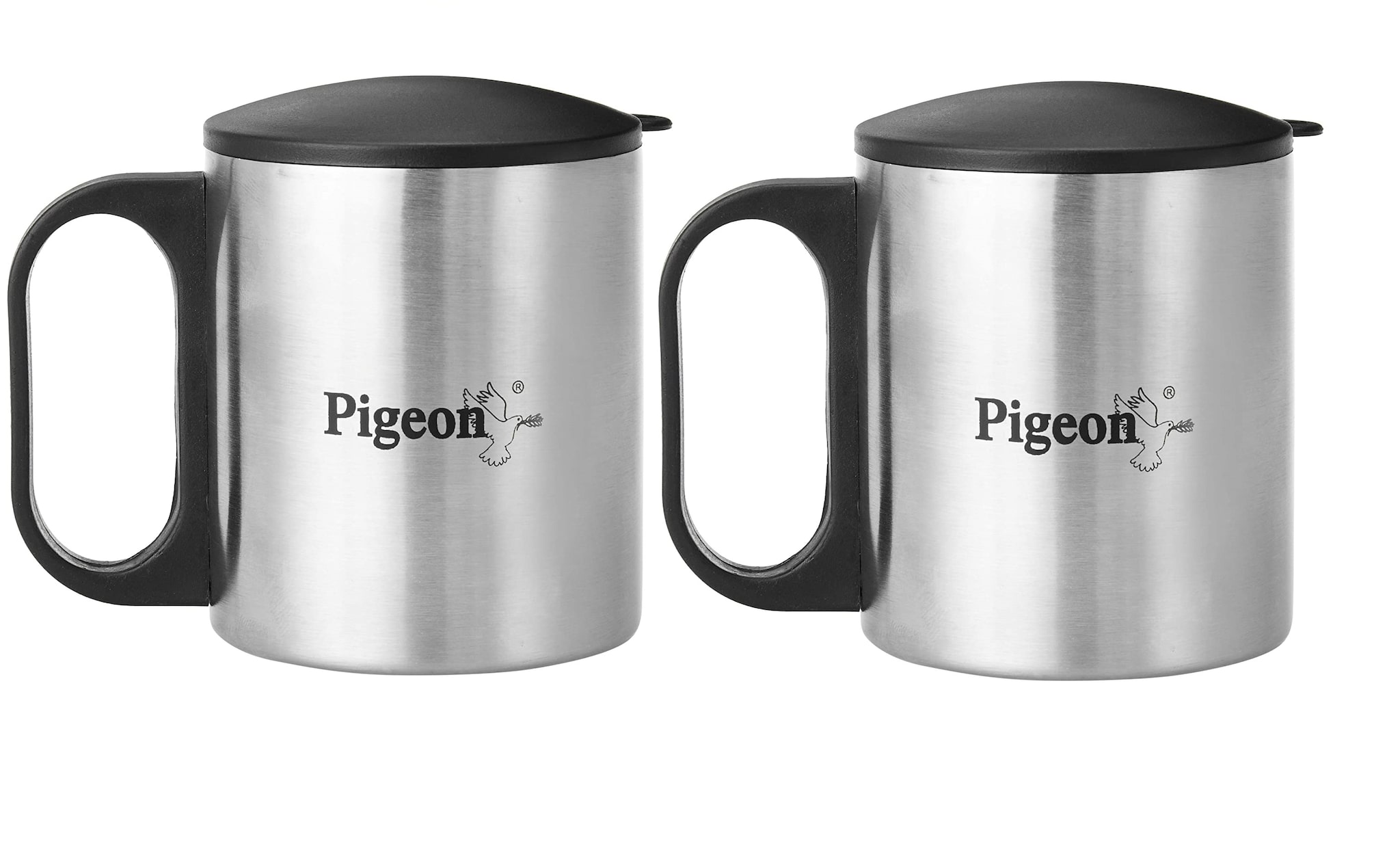 

Pigeon -Stainless Steel Double Coffee Mug Silver (Set of 2)