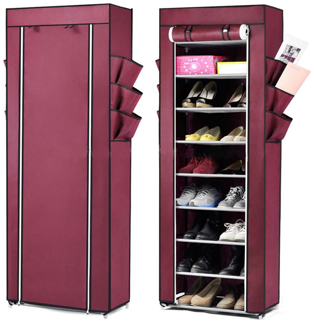 

PINDIA Fancy 10 Layer Maroon Shoe Rack