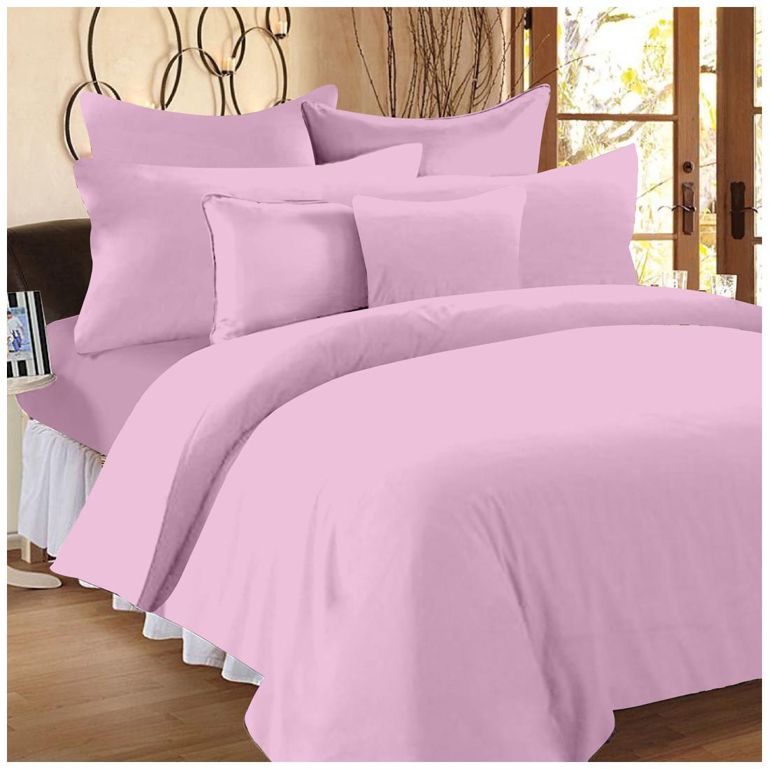 

Story Home Cotton Solid Single Size Bedsheet 208 TC ( 1 Bedsheet With 1 Pillow Covers Pink )
