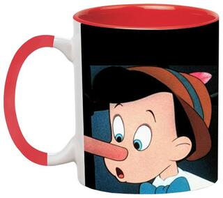Pinocchio Coffee Mug - Birthday Gift for Kids Ceramic Black Mug by Ashvah-Mug-1733-Red
