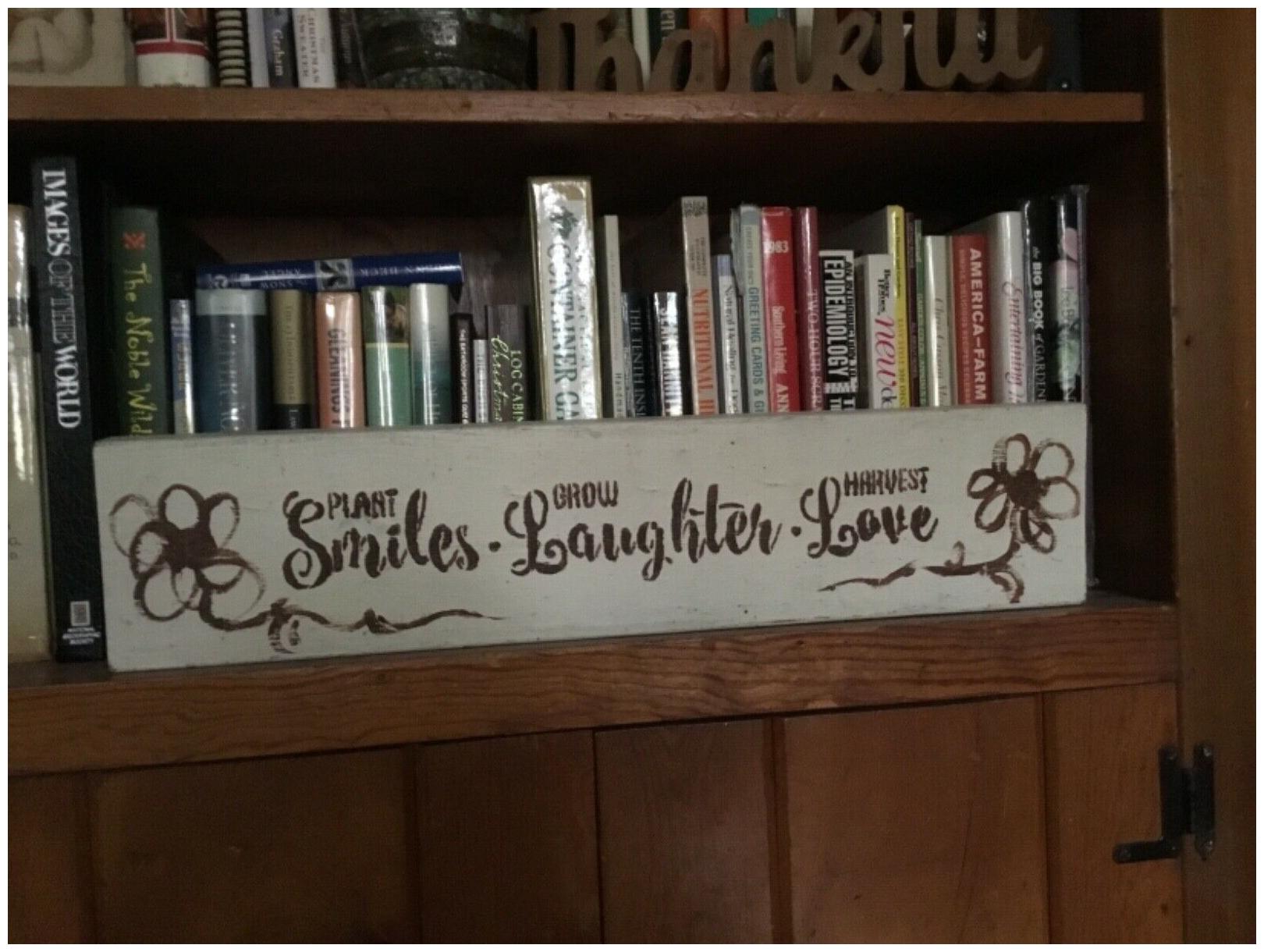 

Plant Smiles - Grow Laughter -Harvest Love - Handpainted Wooden Farmhouse Sign