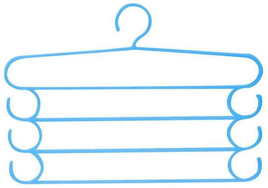 

Plastic 4 Layer Pants Hanging Space Saving Cloth Wardrobe Hanger (1Pc) Multicolor