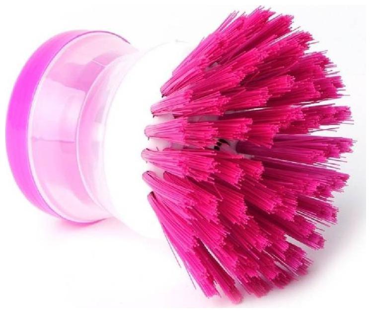 

Plastic Brush with Washing Up Liquid Soap Dispenser Dish Cleaning Gel (Assorted Color) 1Pc