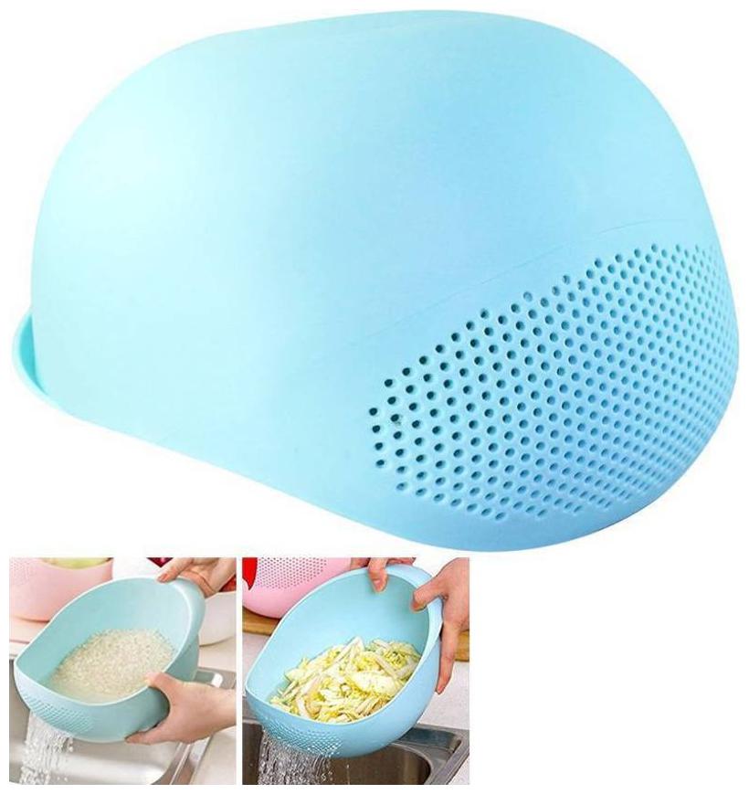 

Plastic Vegetable Fruit Basket Rice Wash Sieve Washing Bowl Colander