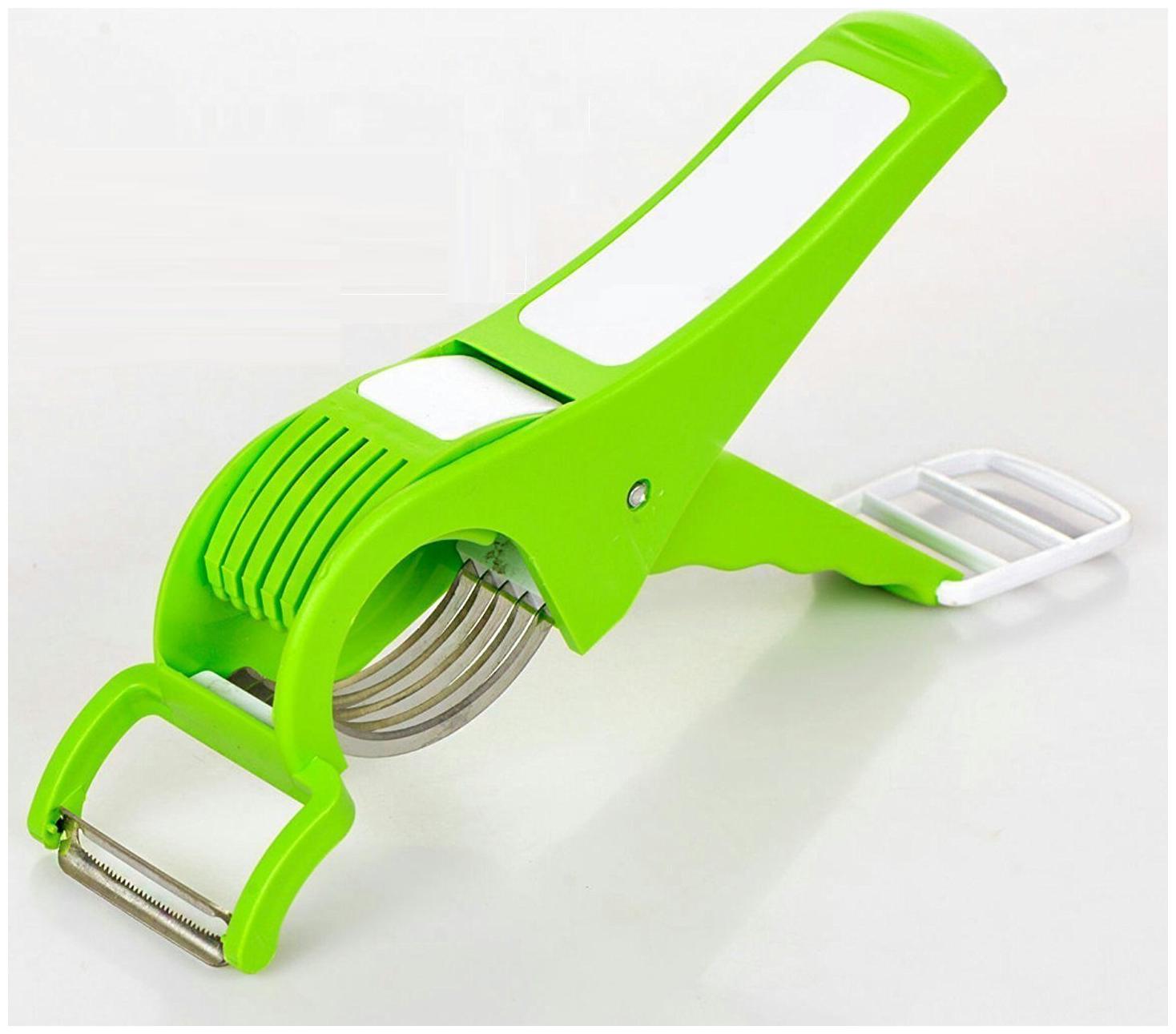 

Plastic Vegetable 2 in 1 Multi Cutter Peeler (Green)