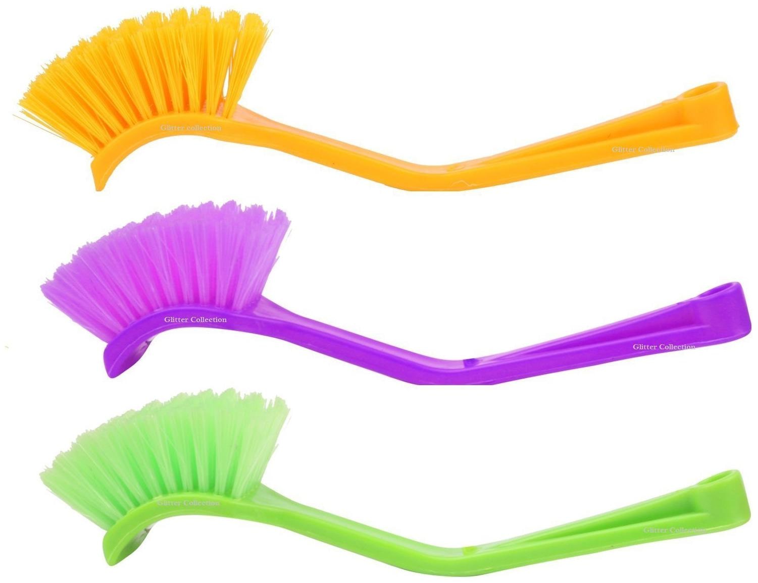 

Plastic Wash Basin Toilet Sink Brush Seat Cleaning Brush (Multicolour) Set of 3