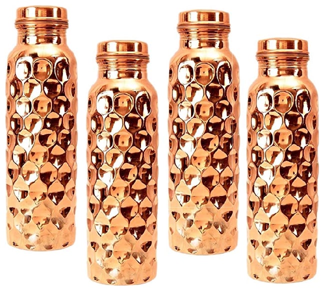 

PLAYNET Copper Brown Water Bottle ( 1000 ml Set of 4 )