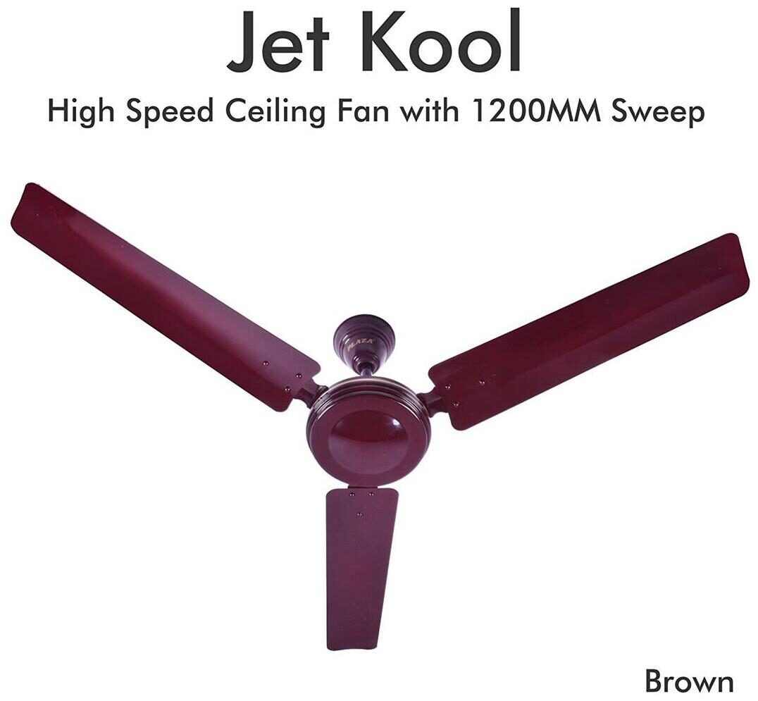 

Plaza Jet Kool 1200 mm 1200 mm Economy Ceiling Fan ( Brown Pack of 1 )