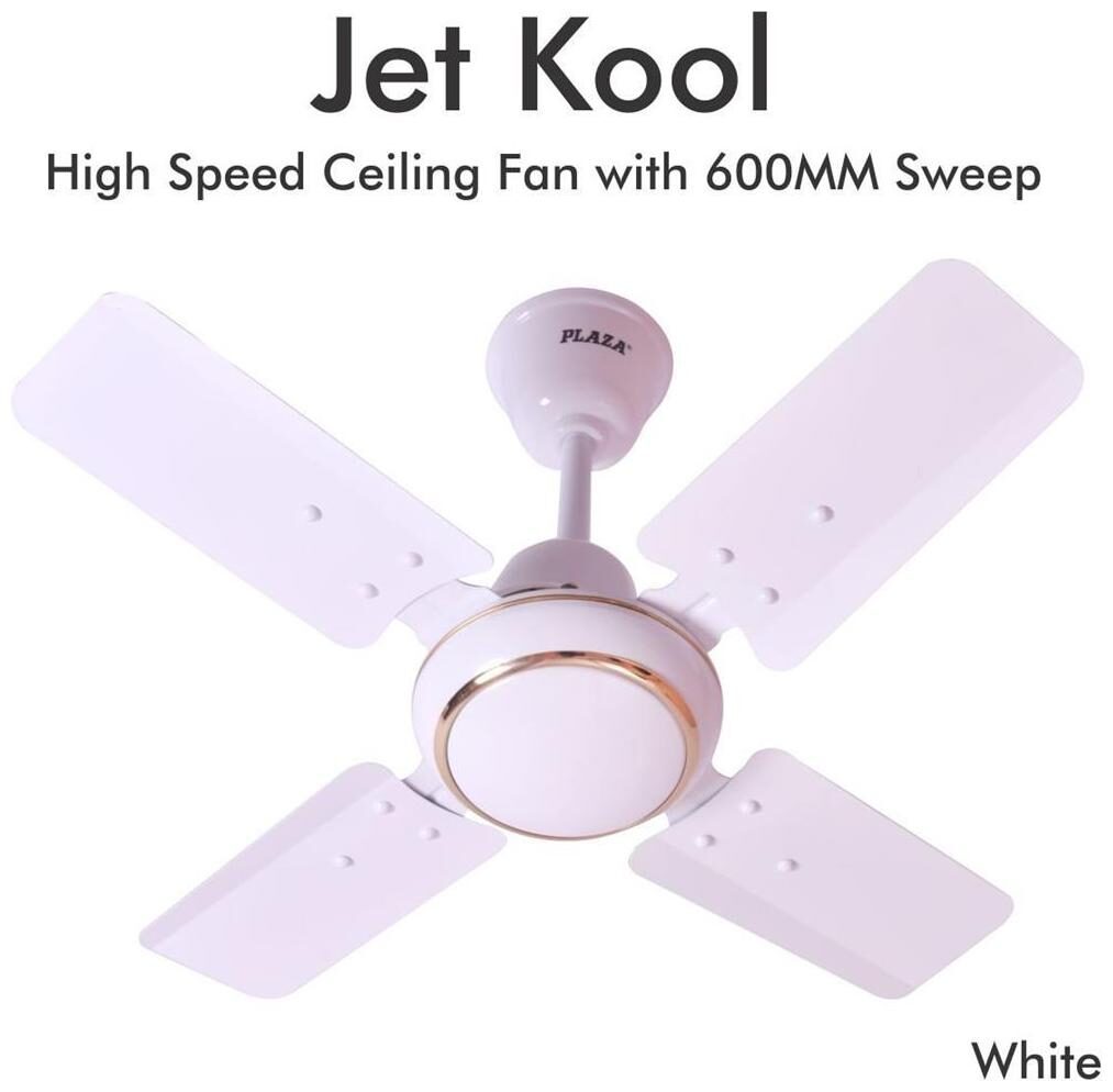 

Plaza Jet Kool 600 mm 600 mm Standard Ceiling Fan ( White Pack of 1 )