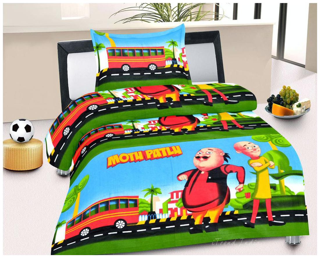 

iTrendIndia Cotton Printed Single Size Bedsheet ( 1 Bedsheet With 1 Pillow Covers Multi )
