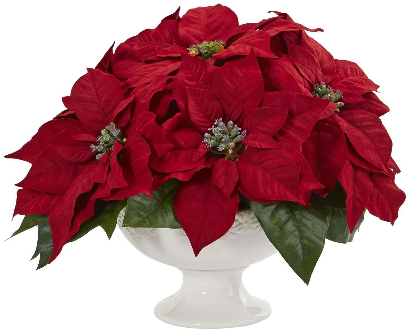 

Poinsettia Artificial Arrangement in Urn - h13 in w14 h13 in w14 in