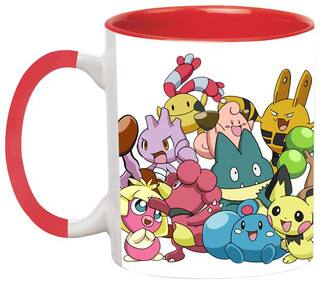 Pokemon Cartoon Coffee Black Mug by Ashvah-Mug-1715-Red