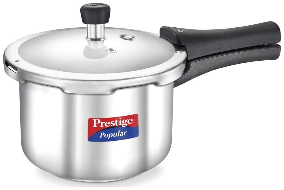 

Prestige Popular Stainless Steel 3 L Induction Bottom Outer Lid Pressure Cooker - Set of 1 ISI Certified