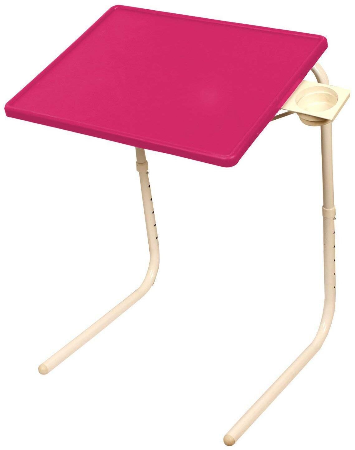 

Portable Laptop Table Pink Top White Legs