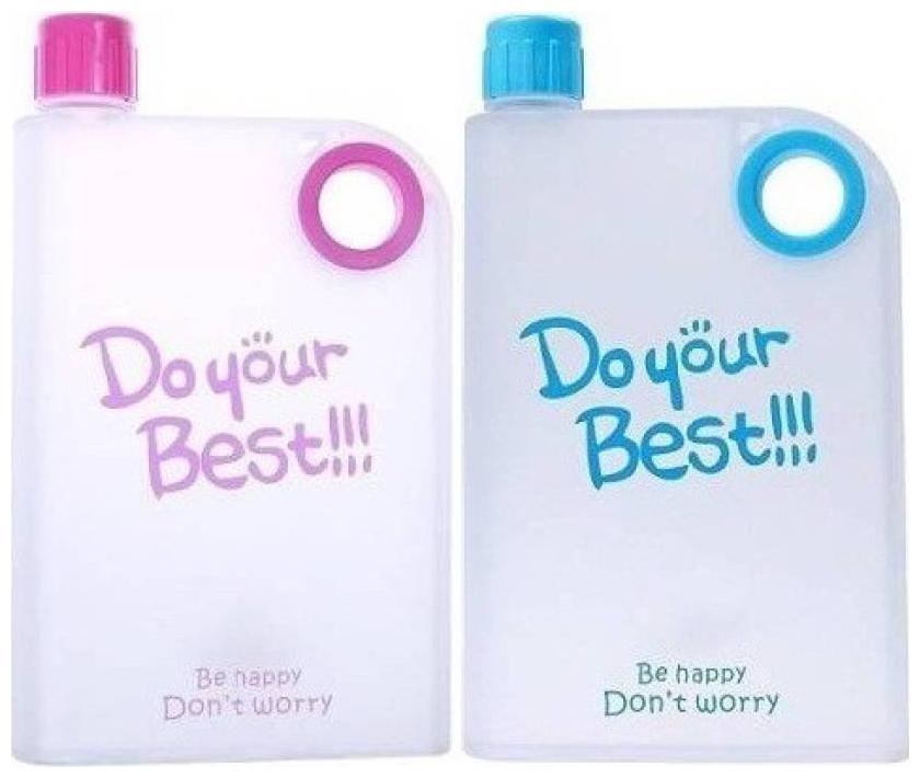 

MARKETWALA Plastic Assorted Water Bottle ( 380 ml Set of 2 )
