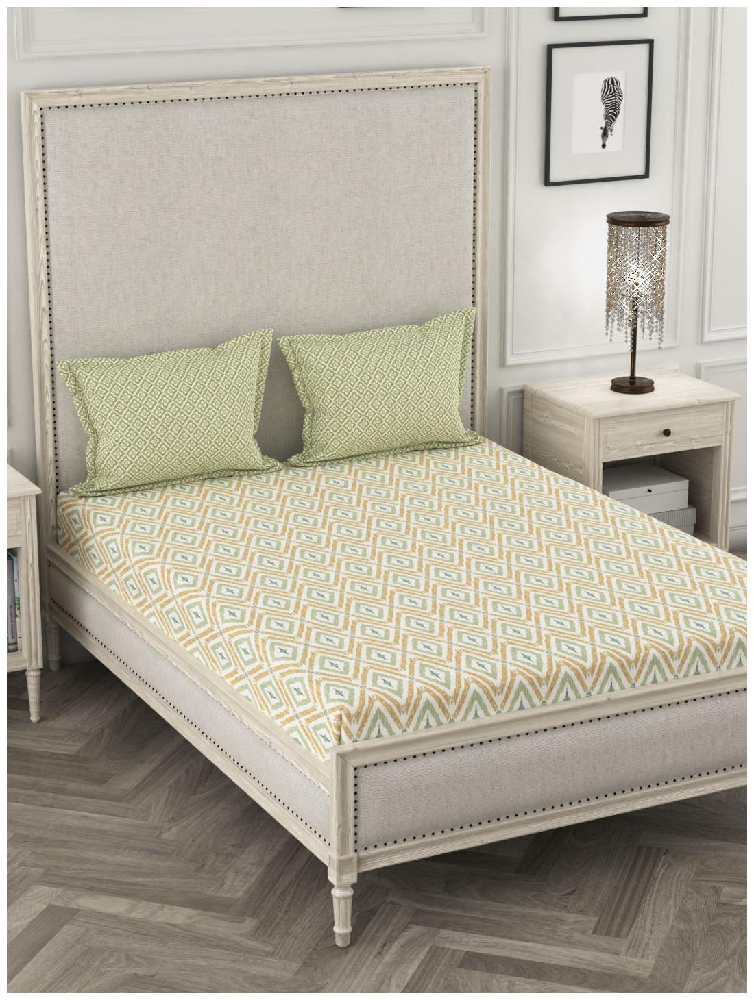 

Portico New York Cotton Printed King Size Bedsheet 144 TC ( 1 Bedsheet With 2 Pillow Covers Multi )